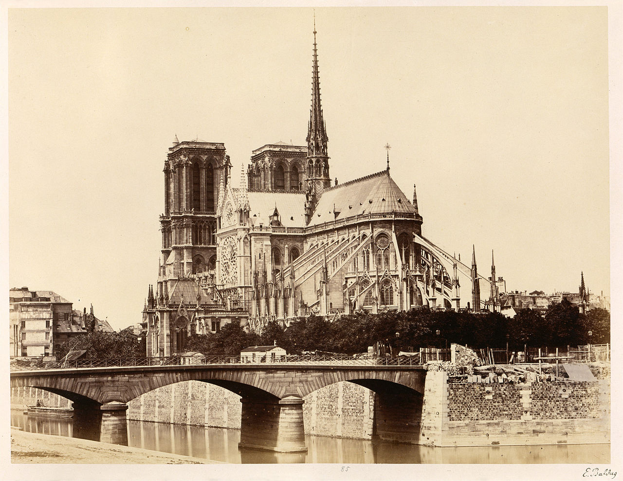 East facade of Notre-Dame in the 1860s