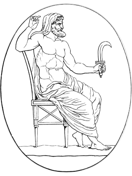 Greek God Kronos/Saturnus with sickle