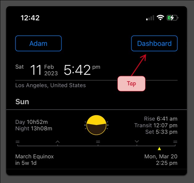 Step 1 of restoring purchases functionality of the Time Nomad app