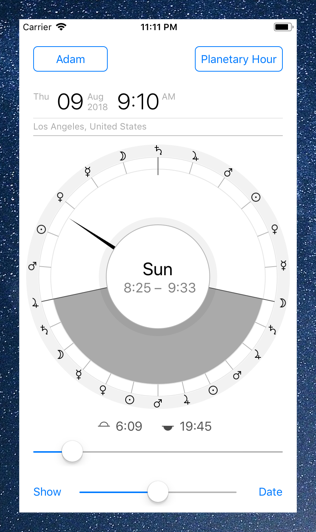 Time Nomad planetary hour calculator watch face