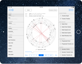 Time Nomad astrology app screen layout
