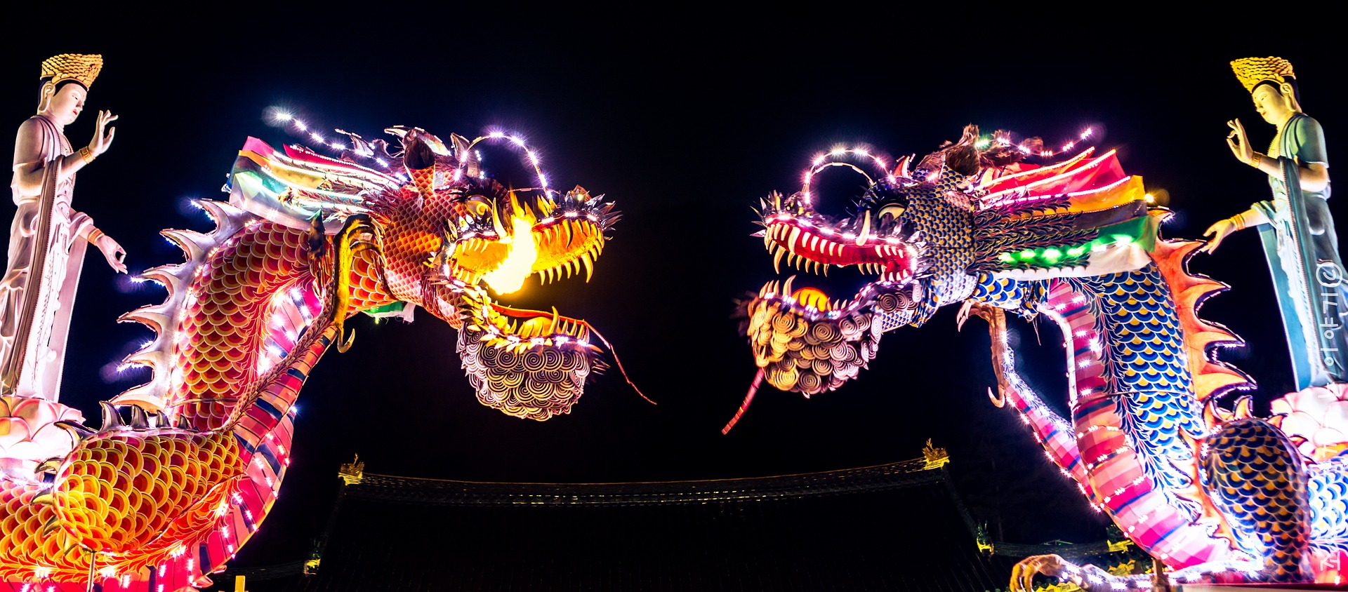 Chinese dragon installation