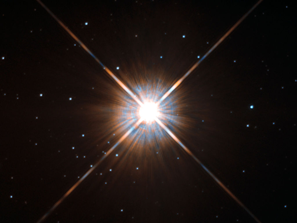 Proxima Centauri is a small star that is the closest to the Solar System