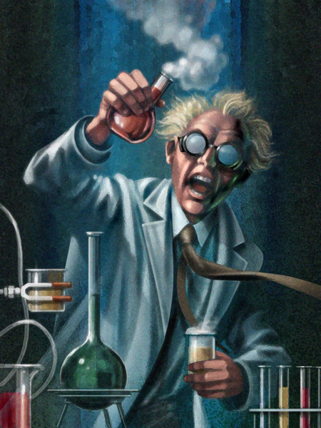 Mad scientist in the lab