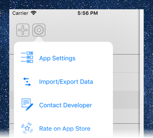 Time Nomad application settings menu